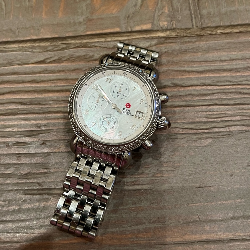 MICHELE Women’s 71-4000/5000 CSX Diamond Watch with Mother of Pearl face